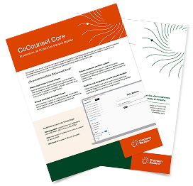 Portada del brochure CoCounsel Core: el asistente de IA para abogados